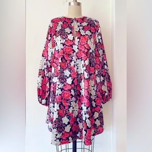 Cinq a Sept Satin Pink Floral Cocktail Dress Size XS